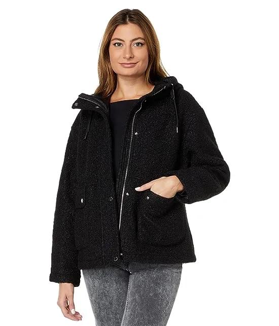 Short Hooded Wool Jacket V22724