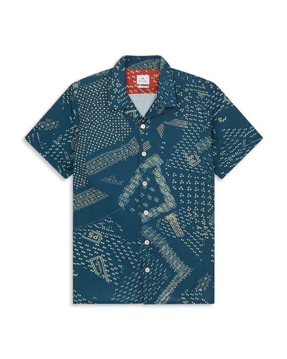 Short Sleeve Button Front Camp Shirt