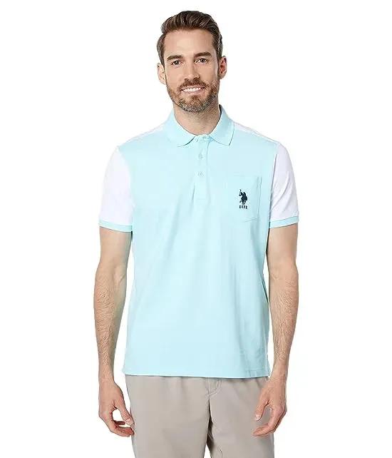 Short Sleeve Color-Block Pique Knit Shirt