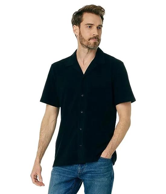 Short Sleeve Easy Knit Button-Down
