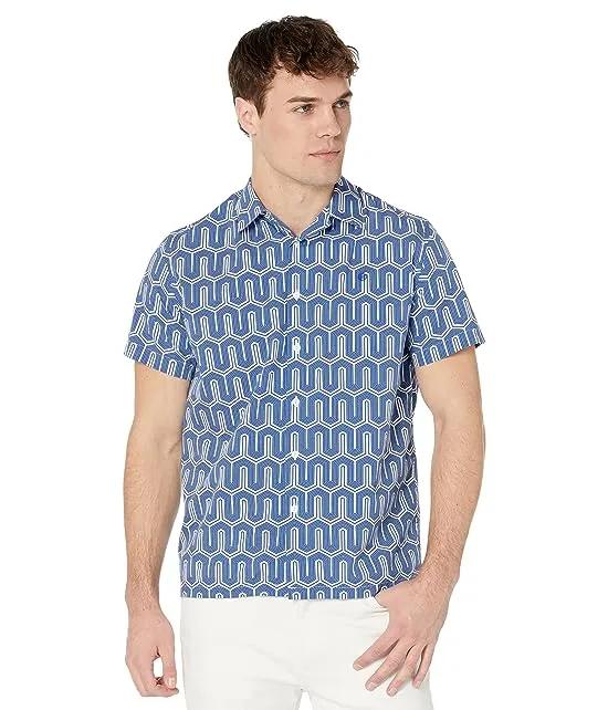 Short Sleeve Geometric Print Shirt