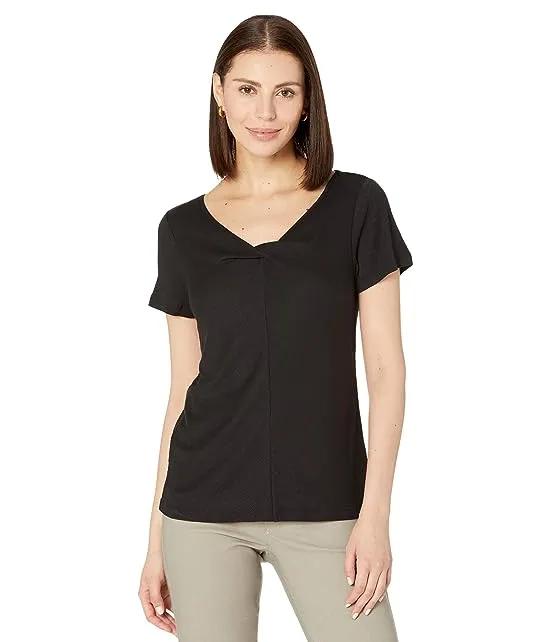 Short Sleeve Knotted V Tee
