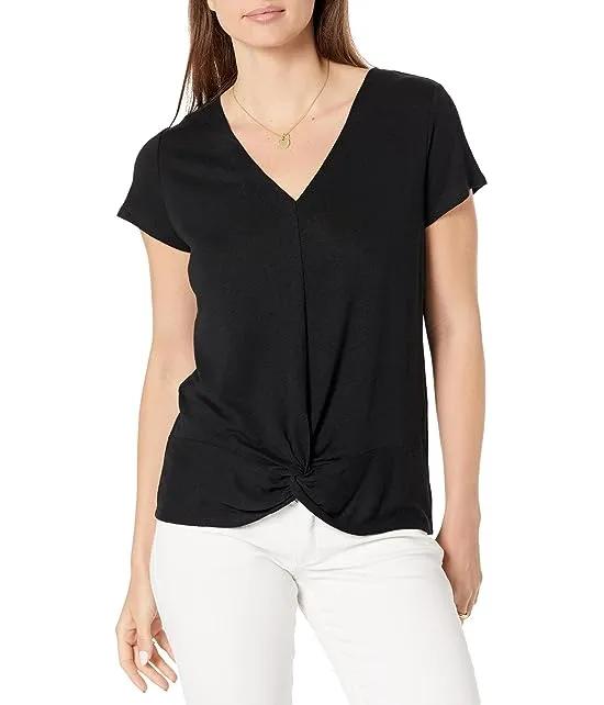 Short Sleeve Knotted V Tee