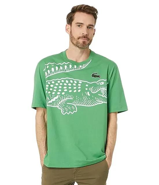 Short Sleeve Loose Fit Large Croc Graphic T-Shirt