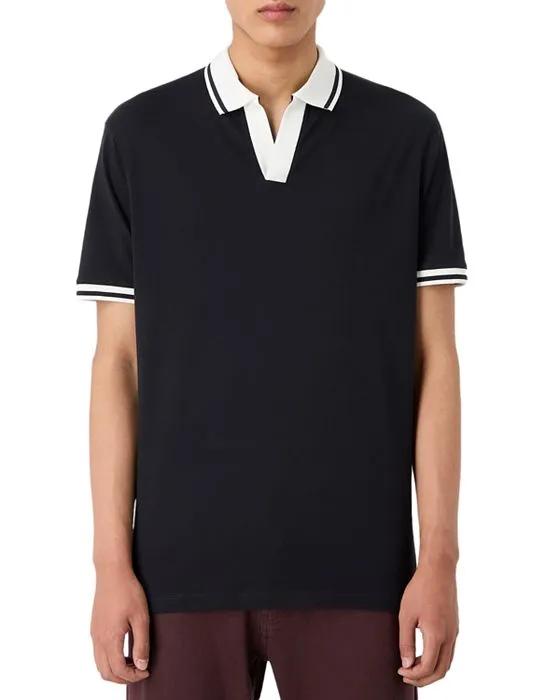 Short Sleeve Open Placket Polo Shirt