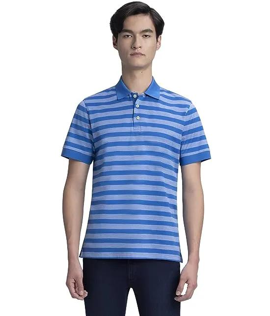 Short Sleeve Polo with Three-Button Placket & Contrast Detail