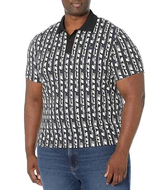 Short Sleeve Regular Fit Graphic Print Polo Shirt