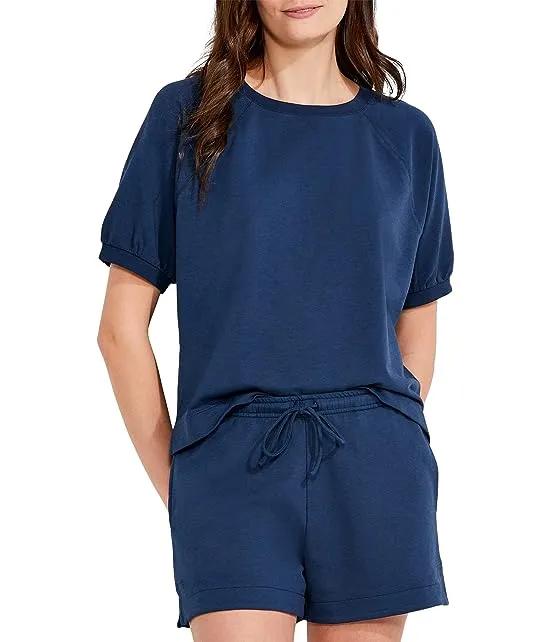 Short Sleeve Round Neck French Terry Top