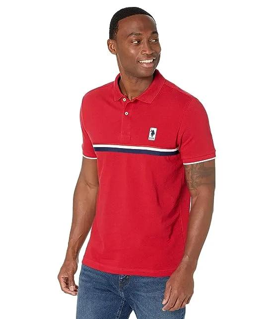 Short Sleeve Slim Fit Tricot Pieced Pique Polo