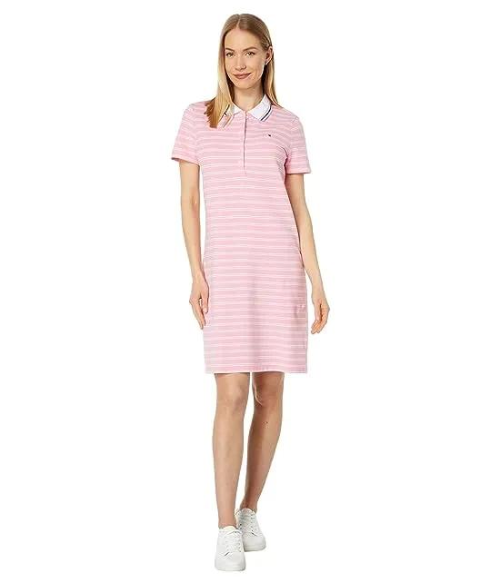 Short Sleeve Stripe Polo Dress