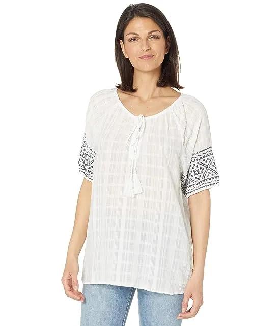Short Sleeve Tate Embroidery Top