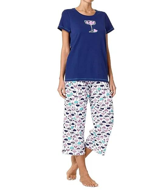 Short Sleeve Tee and Capris Two-Piece Pajama Set
