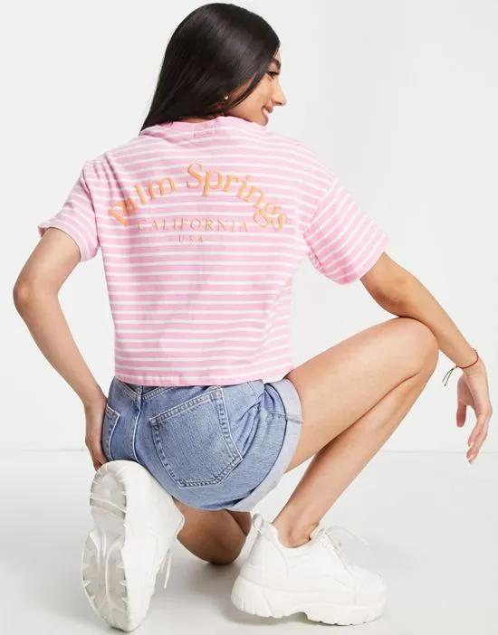 short sleeve tee with palm springs embroidery