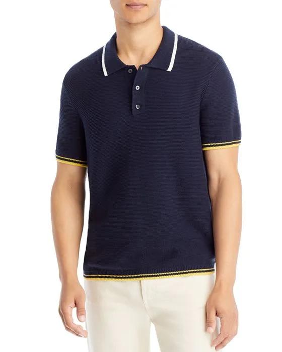 Short Sleeve Tipped Polo Sweater