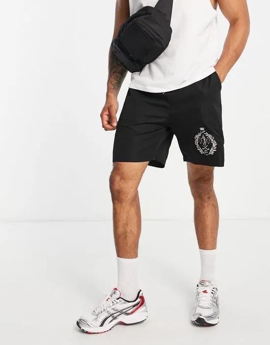 shorts in black with golf club embroidery - part of a set