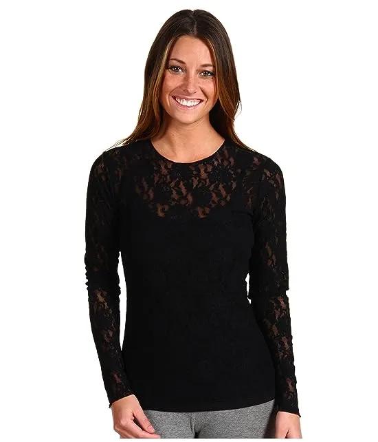 Signature Lace Unlined Long Sleeve Top