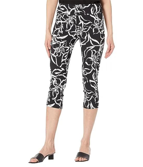 Silhouette Pull-On Capri Pants with Back Slit Detail