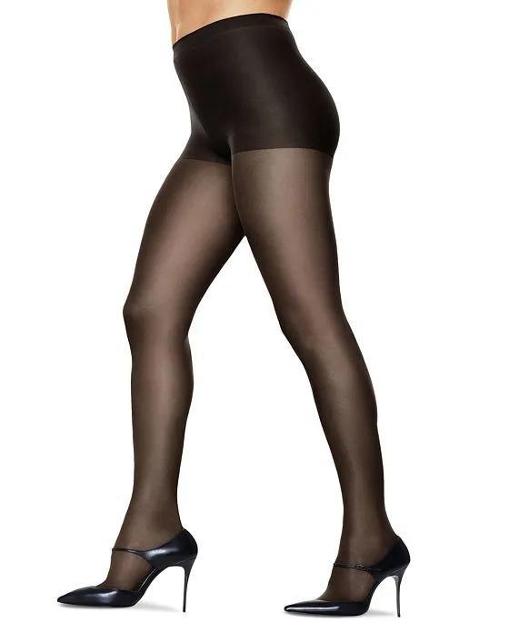 Silk Reflections Plus Size Control Top Reinforced Toe Pantyhose