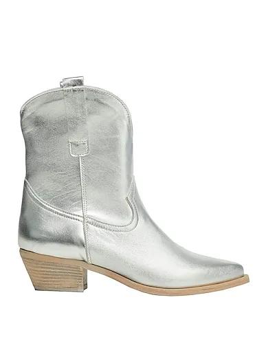 Silver Ankle boot LEATHER WESTERN BOOT