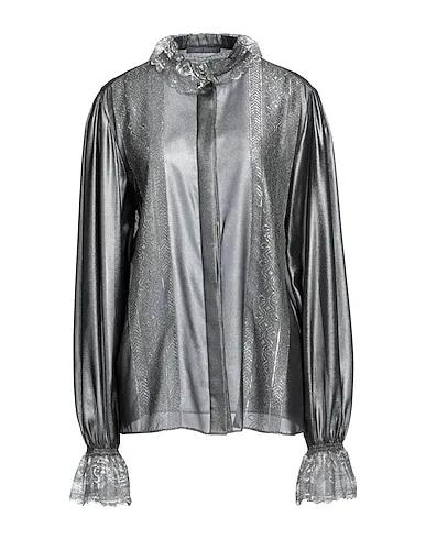 Silver Crêpe Solid color shirts & blouses