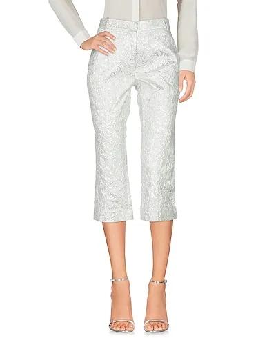 Silver Jacquard Cropped pants & culottes