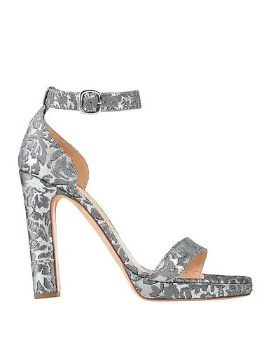 Silver Jacquard Sandals