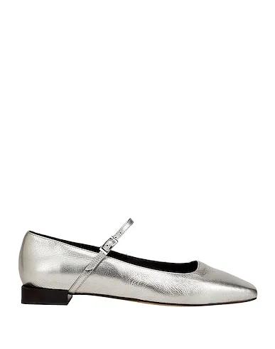 Silver Leather Ballet flats LEATHER MARY JANE BALLET
