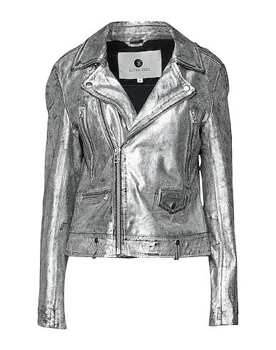 Silver Leather Biker jacket