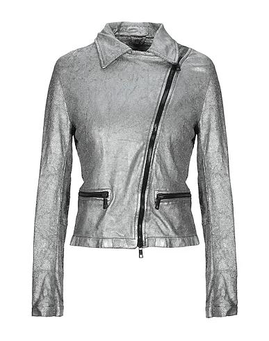 Silver Leather Biker jacket