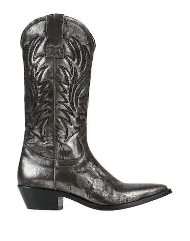 Silver Leather Boots