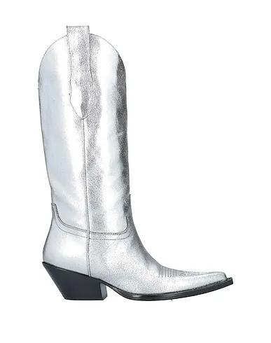 Silver Leather Boots