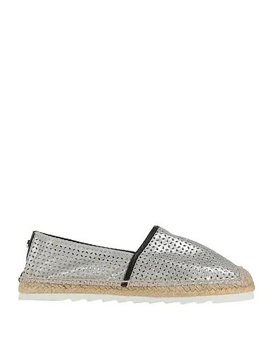 Silver Leather Espadrilles