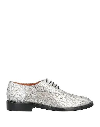 Silver Leather Laced shoes