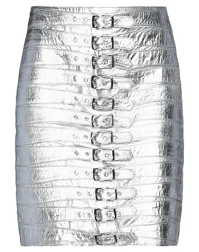 Silver Leather Mini skirt