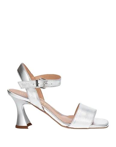 Silver Leather Sandals