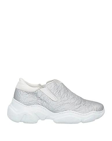 Silver Leather Sneakers