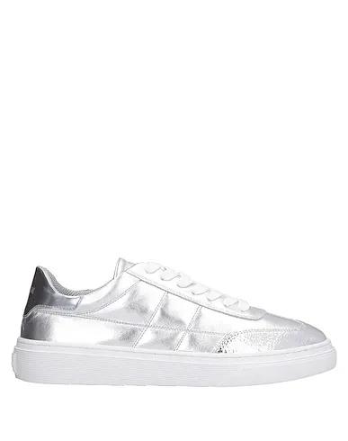 Silver Leather Sneakers