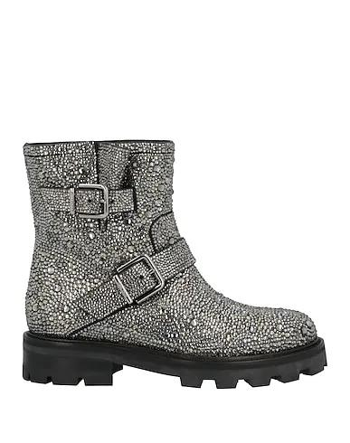 Silver Plain weave Ankle boot