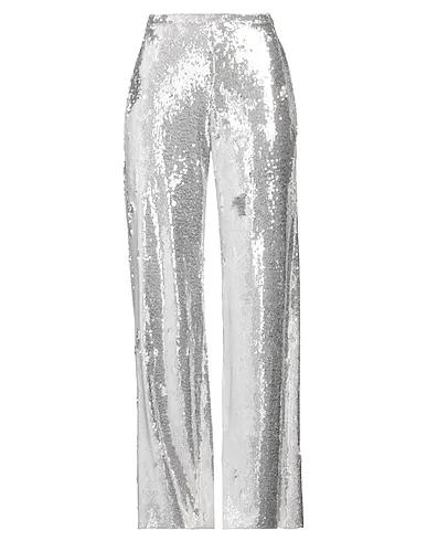 Silver Plain weave Casual pants