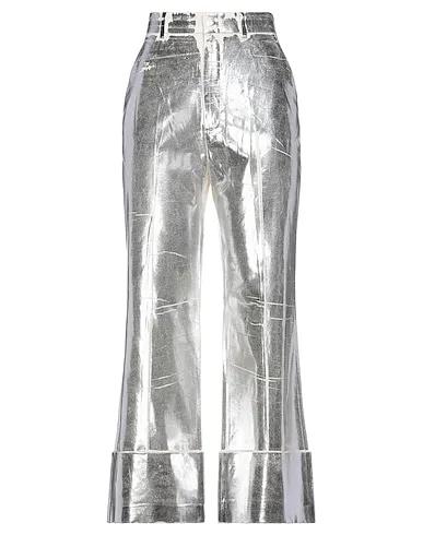 Silver Plain weave Casual pants