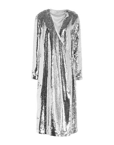 Silver Plain weave Midi dress