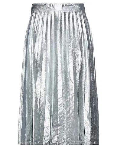 Silver Plain weave Midi skirt