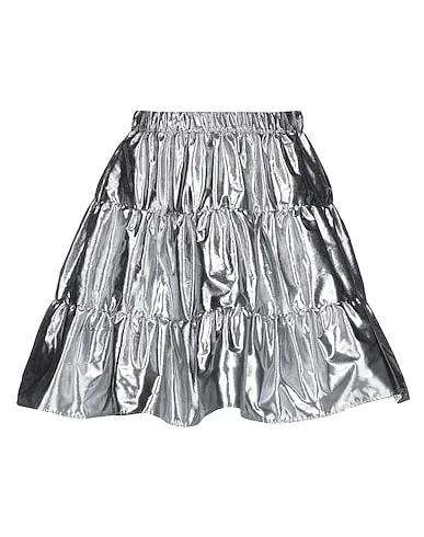 Silver Plain weave Mini skirt