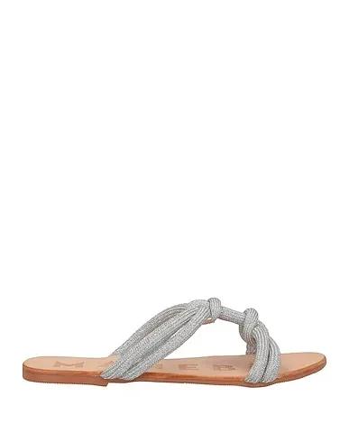 Silver Plain weave Sandals