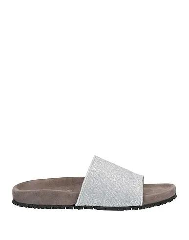 Silver Plain weave Sandals
