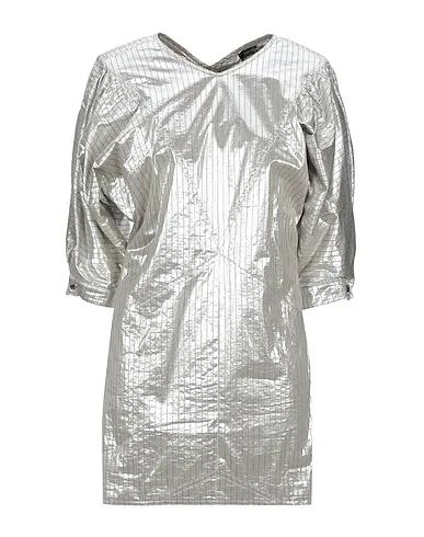 Silver Plain weave Short dress