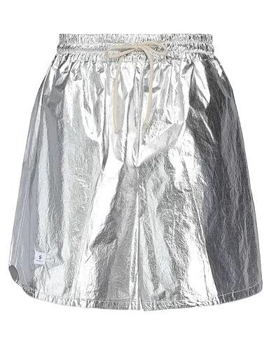 Silver Plain weave Shorts & Bermuda