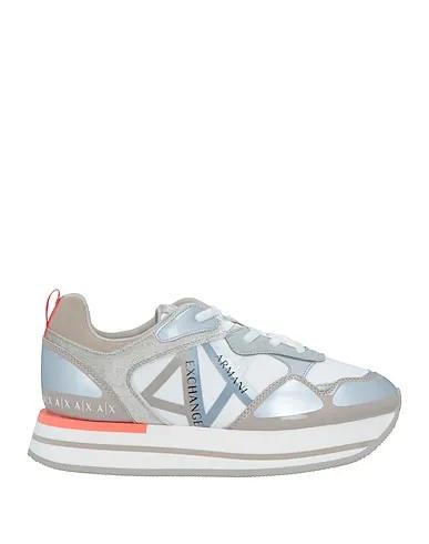 Silver Plain weave Sneakers