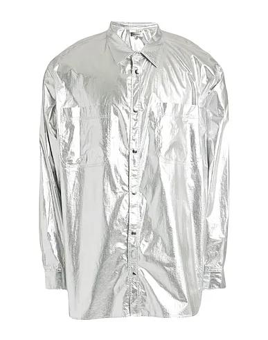 Silver Plain weave Solid color shirt
