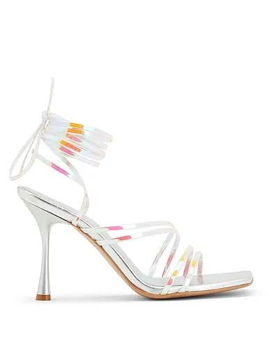 Silver Sandals PRINTED LEATHER HEELED SANDAL
